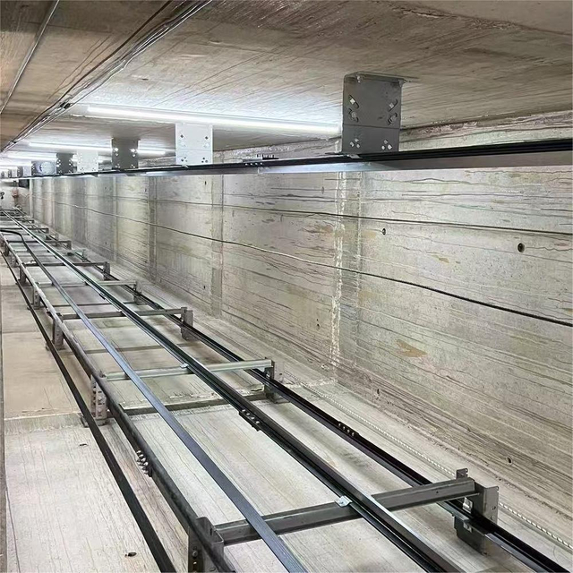 Guide rail installation system for efficient elevator shaft construction