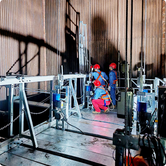 Wire rope lifting system for boiler overhaul and industrial maintenance